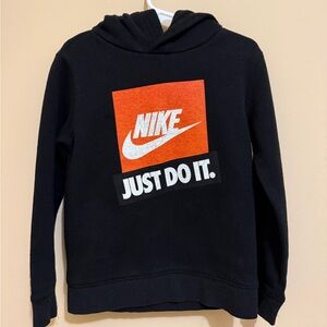 Nike Kids Black and Orange Hoodie